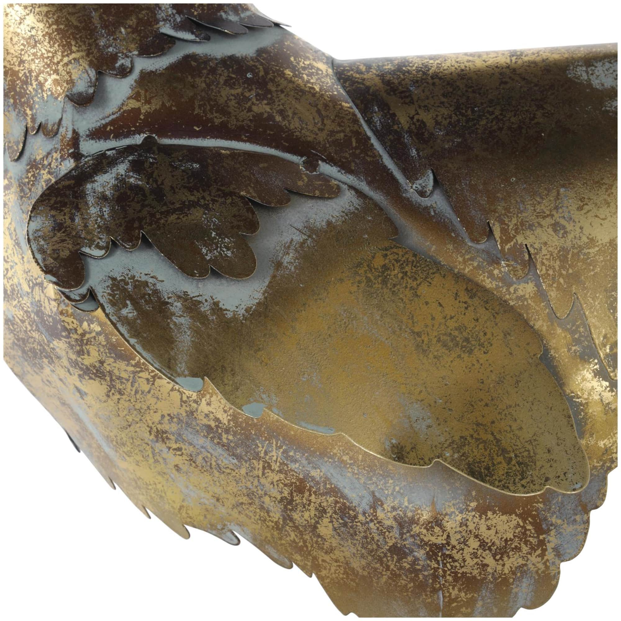 13.25" Bronze Patina Chicken Metal Garden Sculpture